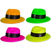 Neon Gangster Fedora Hats